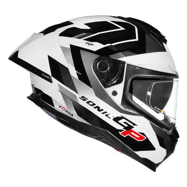 Korda Sonic GP Flash Helmet (Gloss Black & White)