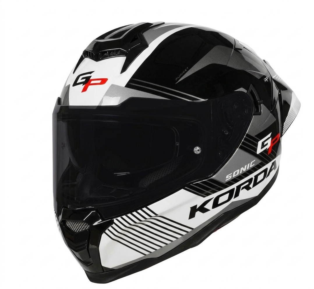 Korda Sonic GP Furiosa White/Black Full Face - Helmet