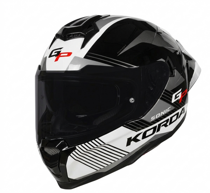 Korda Sonic GP Furiosa White/Black Full Face - Helmet