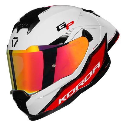 Korda Sonic GP Rapide Gloss White & Red Full Face - Helmet