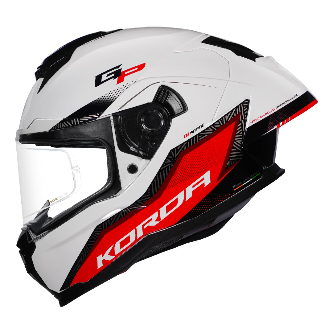 Korda Sonic GP Rapide Gloss White & Red Full Face - Helmet