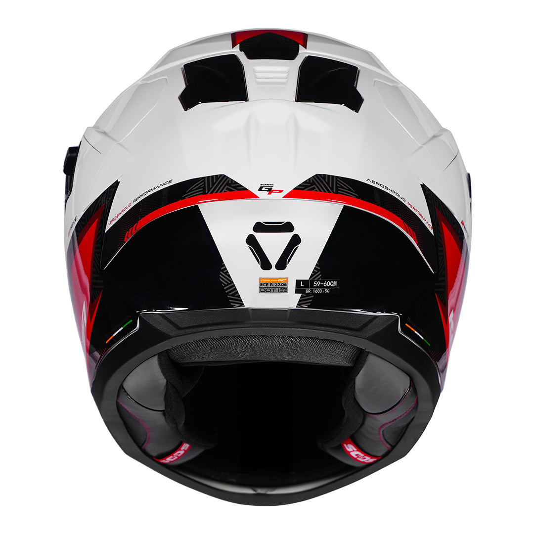 Korda Sonic GP Rapide Gloss White & Red Full Face - Helmet
