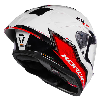 Korda Sonic GP Rapide Gloss White & Red Full Face - Helmet