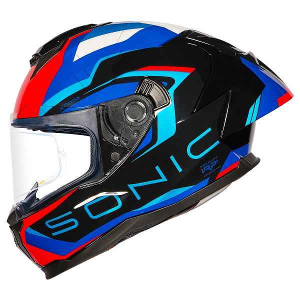 Korda Sonic GP Roadlion Helmet (Gloss Black Red & Blue)