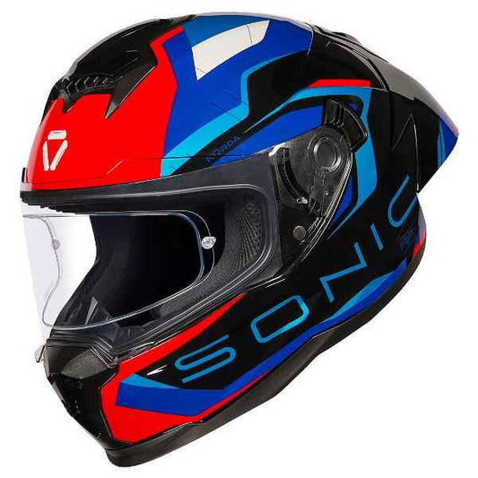 Korda Sonic GP Roadlion Helmet (Gloss Black Red & Blue)