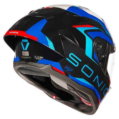Korda Sonic GP Roadlion Helmet (Gloss Black Red & Blue)