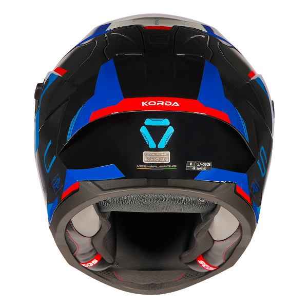 Korda Sonic GP Roadlion Helmet (Gloss Black Red & Blue)