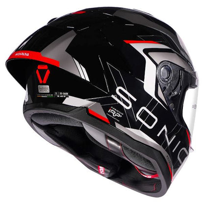 Korda Sonic GP Roadlion Helmet (Gloss Black & Red)