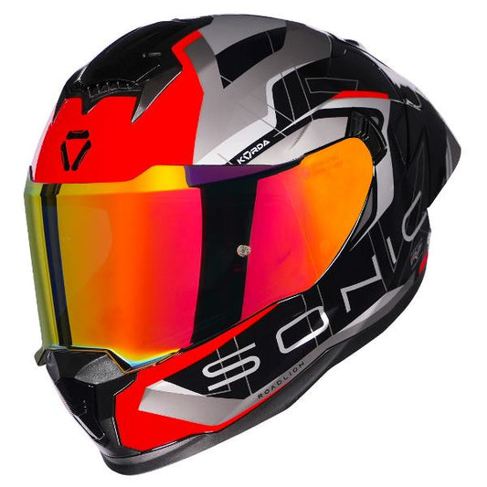 Korda Sonic GP Roadlion Helmet (Gloss Black & Red)