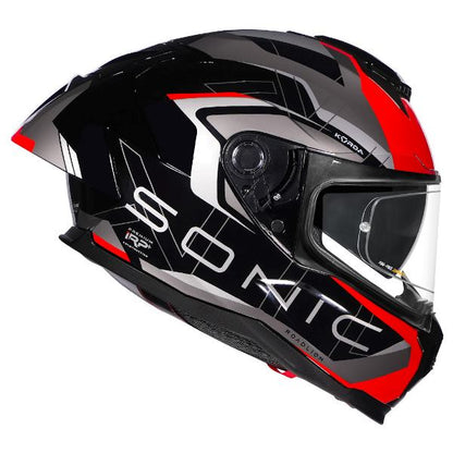 Korda Sonic GP Roadlion Helmet (Gloss Black & Red)