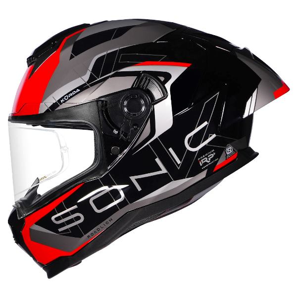 Korda Sonic GP Roadlion Helmet (Gloss Black & Red)