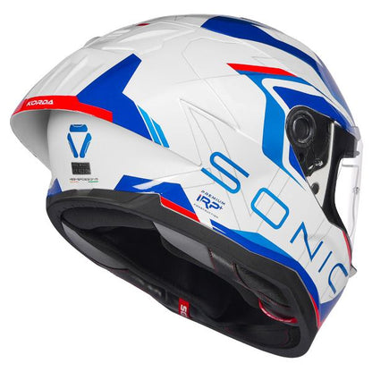 Korda Sonic GP Roadlion Helmet (Gloss White Red & Blue)