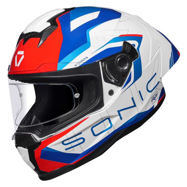 Korda Sonic GP Roadlion Helmet (Gloss White Red & Blue)