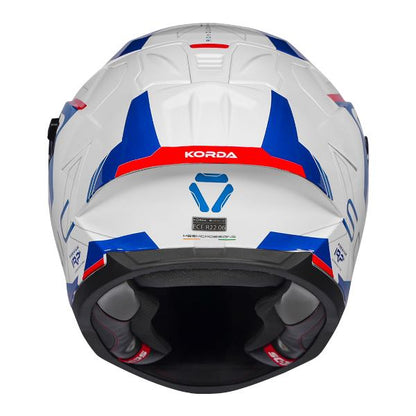 Korda Sonic GP Roadlion Helmet (Gloss White Red & Blue)