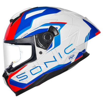Korda Sonic GP Roadlion Helmet (Gloss White Red & Blue)
