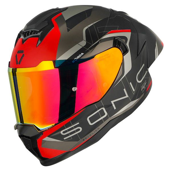 Korda Sonic GP Roadlion Helmet (Matt Black & Red)