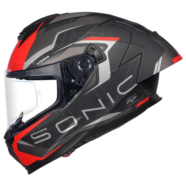 Korda Sonic GP Roadlion Helmet (Matt Black & Red)