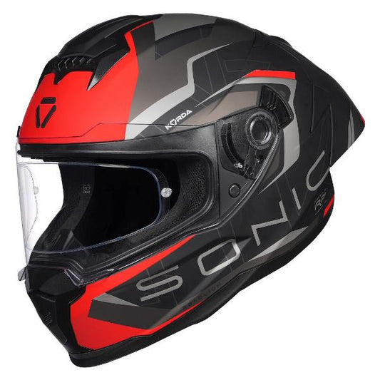 Korda Sonic GP Roadlion Helmet (Matt Black & Red)