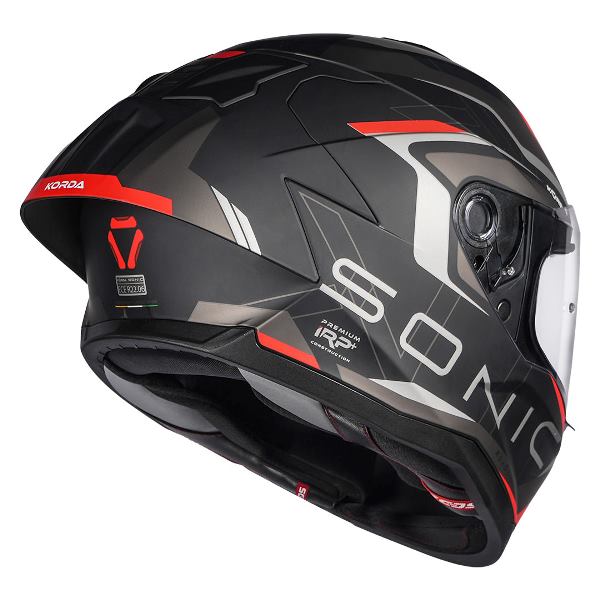 Korda Sonic GP Roadlion Helmet (Matt Black & Red)