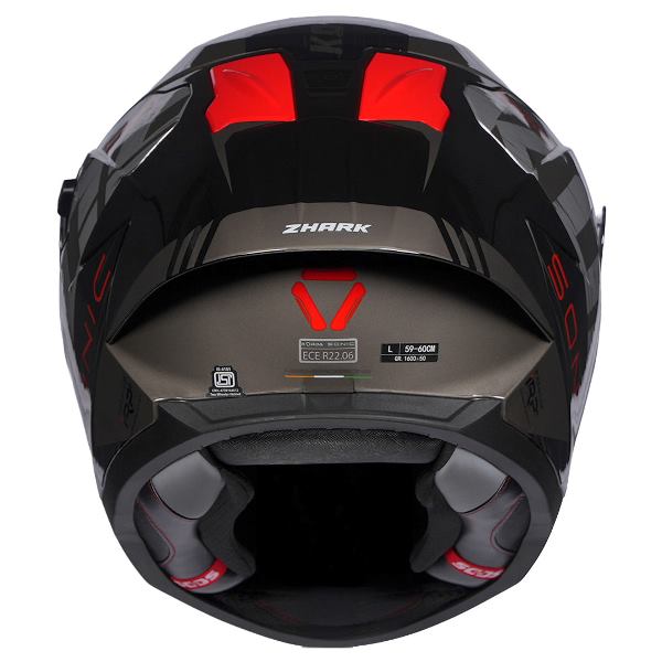 Korda Sonic GP Zhark Helmet (Gloss Grey & Red)