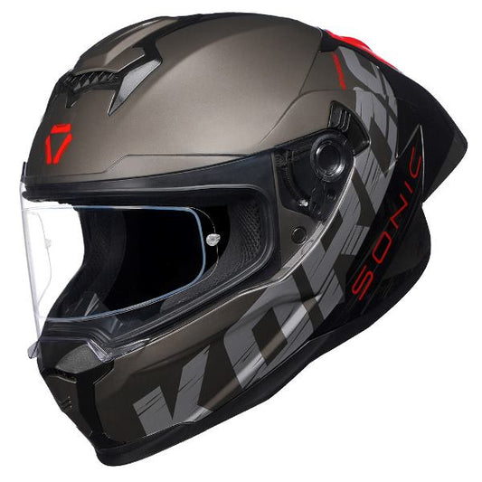 Korda Sonic GP Zhark Helmet (Gloss Grey & Red)