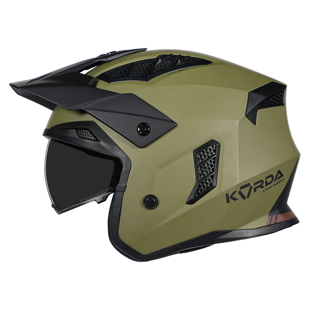 Korda StormTrooper Modular Solid Helmet (Olive Green)