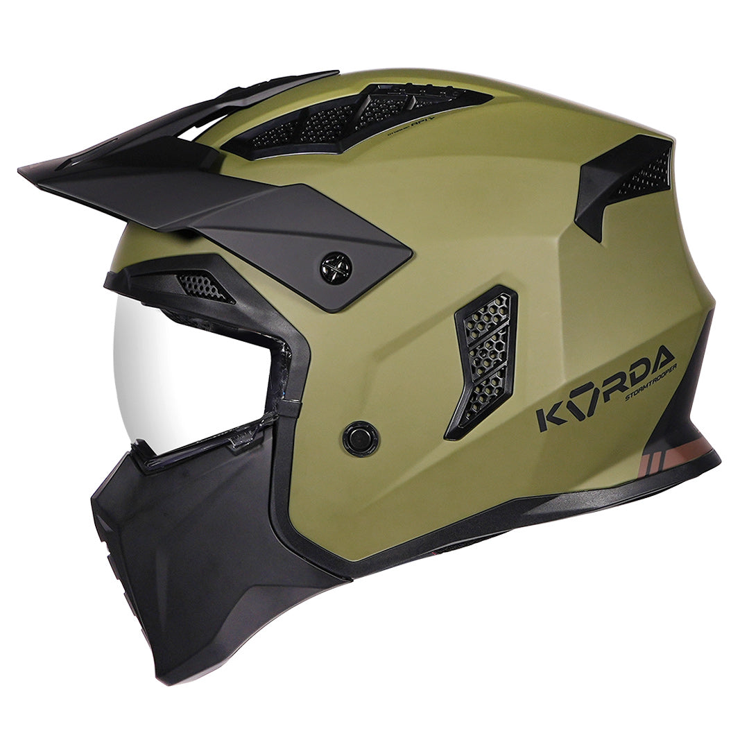 Korda StormTrooper Modular Solid Helmet (Olive Green)
