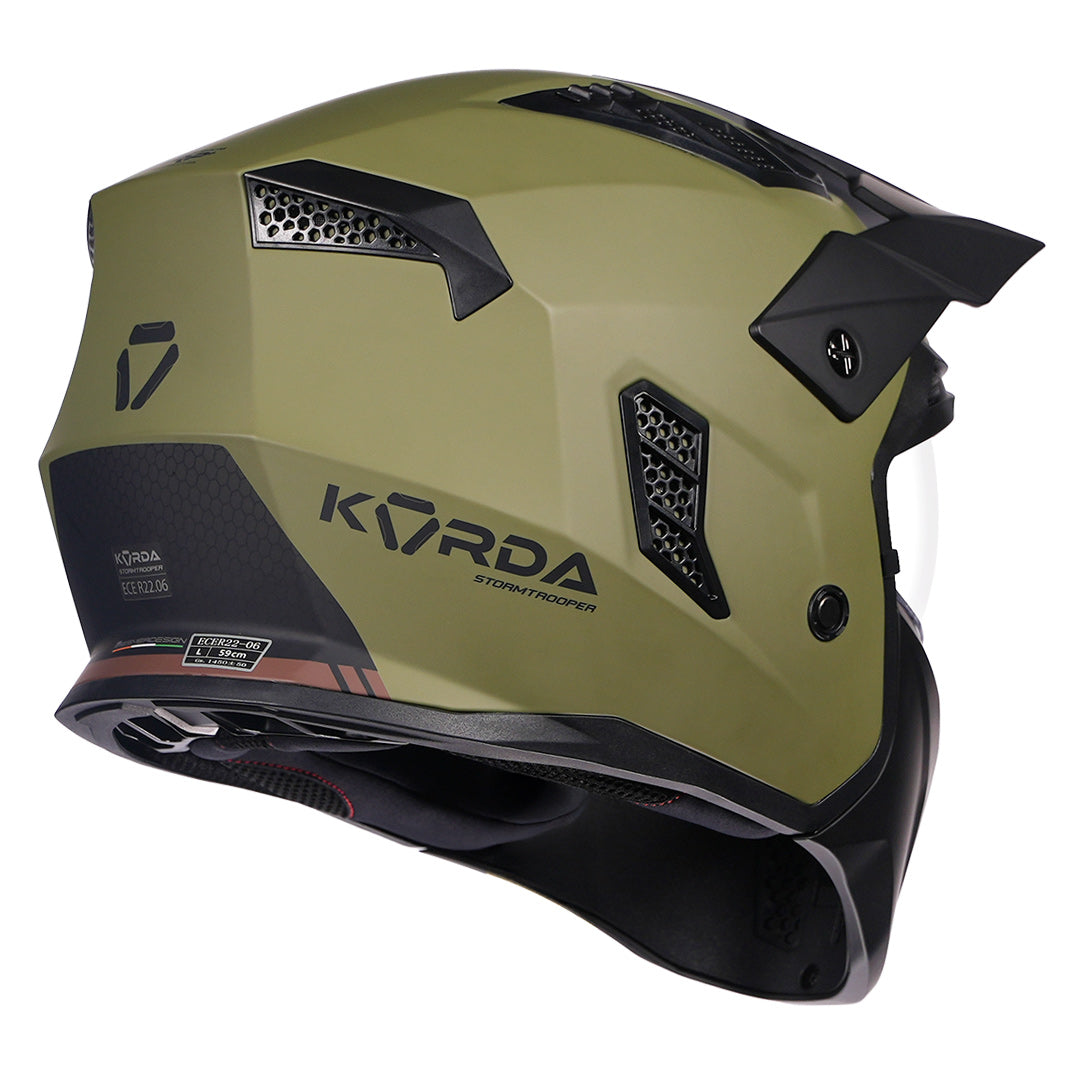 Korda StormTrooper Modular Solid Helmet (Olive Green)