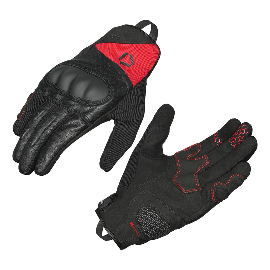 Korda Triad Riding Gloves - Black & Red