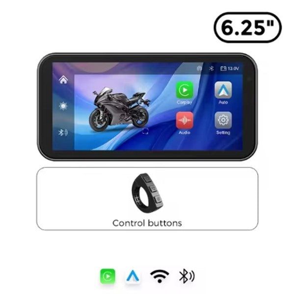 LBC Moto-Display Only Model S3P Lite 6.25 inch Motorcycle Navigation with Carplay 2K HD Screen Only with Handlebar Remote