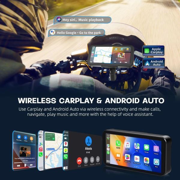 LBC Moto-Display Only Model S3P Lite 6.25 inch Motorcycle Navigation with Carplay 2K HD Screen Only with Handlebar Remote