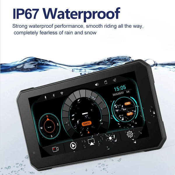 LBC Moto-M3 Elite 6.25-inch Magnetic Quick Release Motorcycle Navigation System with Camera, TPMS, and GPS