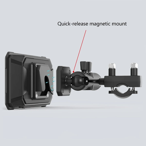 LBC Moto-M3 Elite 6.25-inch Magnetic Quick Release Motorcycle Navigation System with Camera, TPMS, and GPS