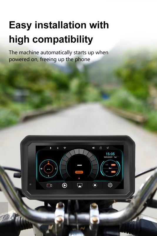 LBC Moto-M3 Elite 6.25-inch Magnetic Quick Release Motorcycle Navigation System with Camera, TPMS, and GPS