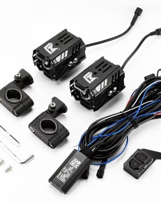 LBC Moto P100 Auxiliary Driving Light Dual color 80W with Wireless Switch Relay and mounts (All Included)