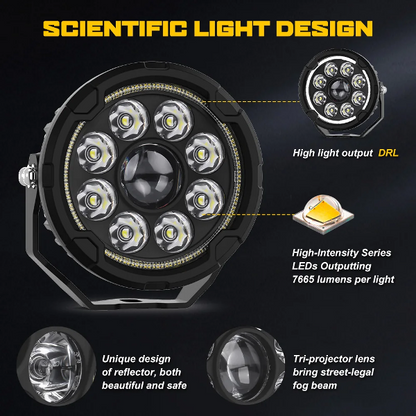 LBC Moto P200S Spot Beam Light 110W with Switch and Relay with 1 Year Warranty