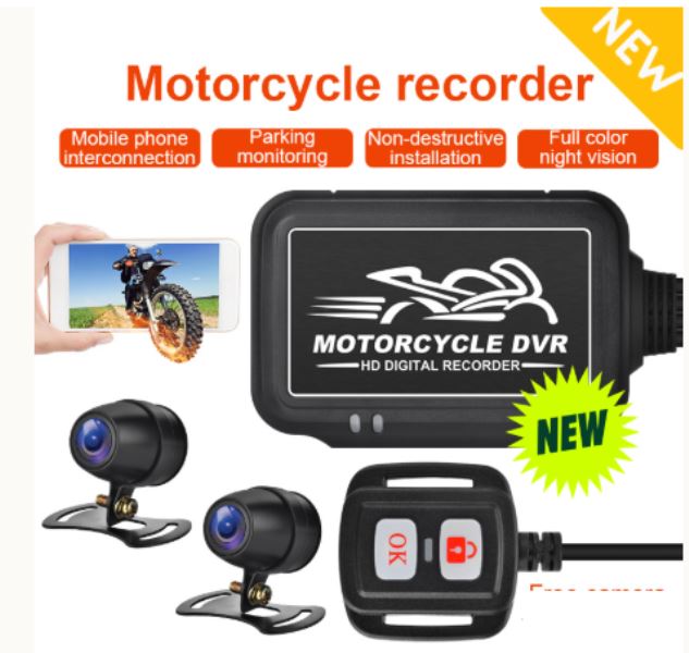 LBC Moto SE3 Motorcycle Dash Cam without Display HD 1080p dual camera