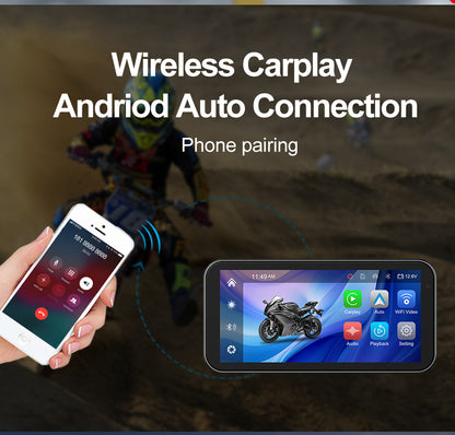 LBC Moto-Universal S3 Elite 6.25-inch Motorcycle Navigation System with Apple CarPlay, 2K HD Screen, GPS, Camera Remote, and TPMS