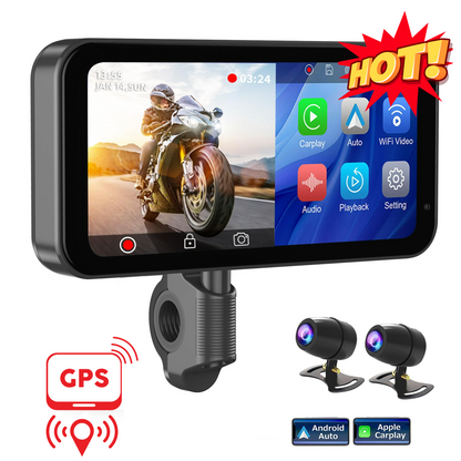 LBC Moto-Universal S3 Elite 6.25-inch Motorcycle Navigation System with Apple CarPlay, 2K HD Screen, GPS, Camera Remote, and TPMS