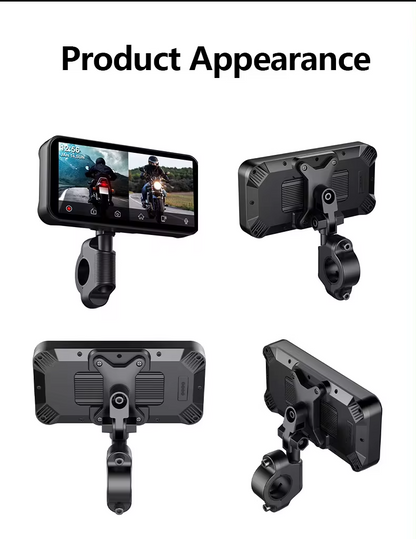 LBC Moto-Universal S3 Elite 6.25-inch Motorcycle Navigation System with Apple CarPlay, 2K HD Screen, GPS, Camera Remote, and TPMS