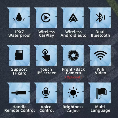 LBC Moto-Universal S3 Elite 6.25-inch Motorcycle Navigation System with Apple CarPlay, 2K HD Screen, GPS, Camera Remote, and TPMS