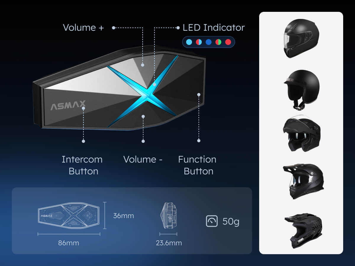 LBC Moto ASMAX F1 Pro Intercom Tuned by Bonjovi Labs