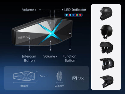 LBC Moto ASMAX F1 Pro Intercom Tuned by Bonjovi Labs
