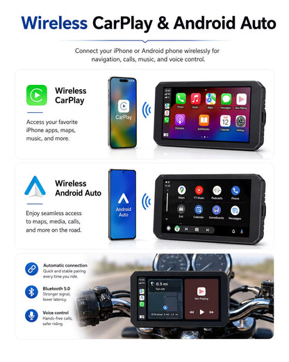 LBC Moto B3 Elite Motorcycle Navigation Screen with Dash Cam & Blind Spot Detection