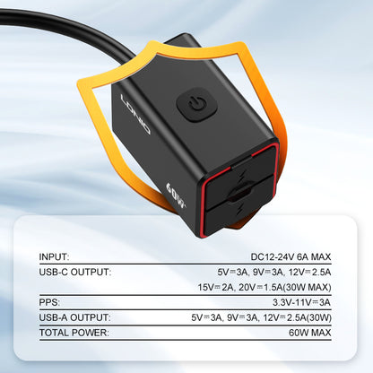 LBC Moto LDNIO C108 60W Fast Moto Charger