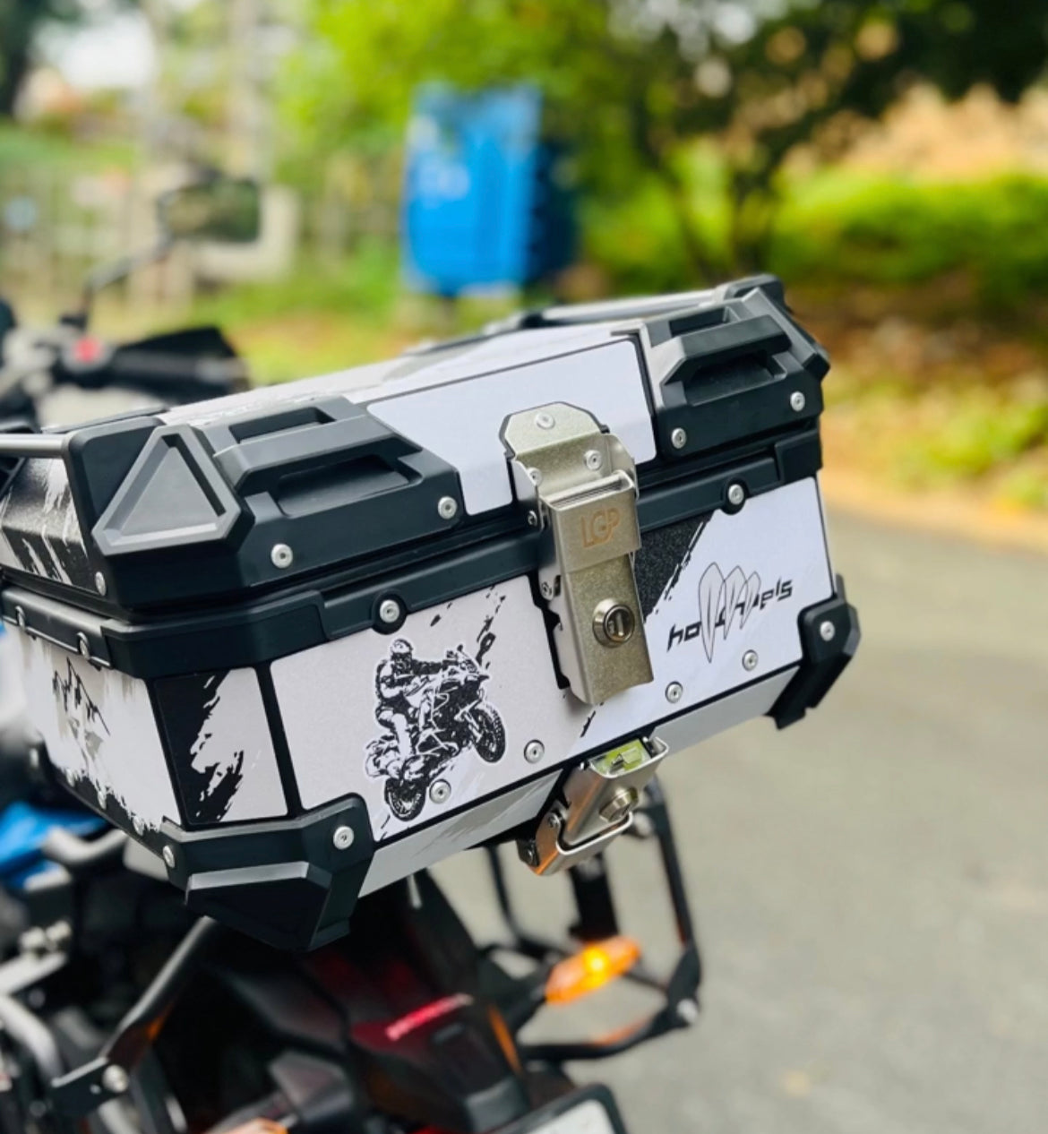 LGP 25 Litres Aluminium Top Box With Graphics Universal 2.0 ( Fits All Motorcycles )-ACS11900