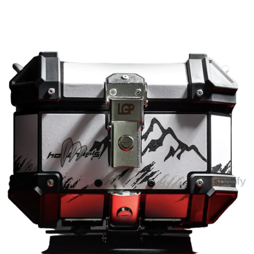 LGP 25 Litres Aluminium Top Box With Graphics Universal 2.0 ( Fits All Motorcycles )-ACS11900