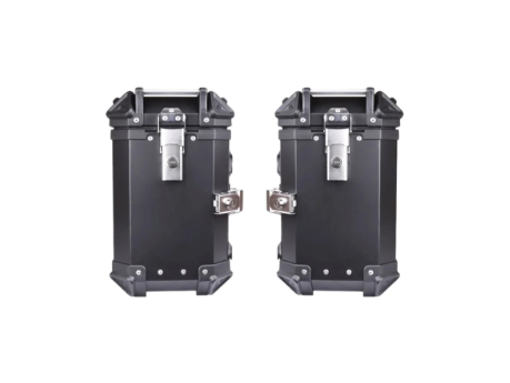 LGP Aluminium Touring Panniers 38L with brackets Set of 2-Black-LGP11256