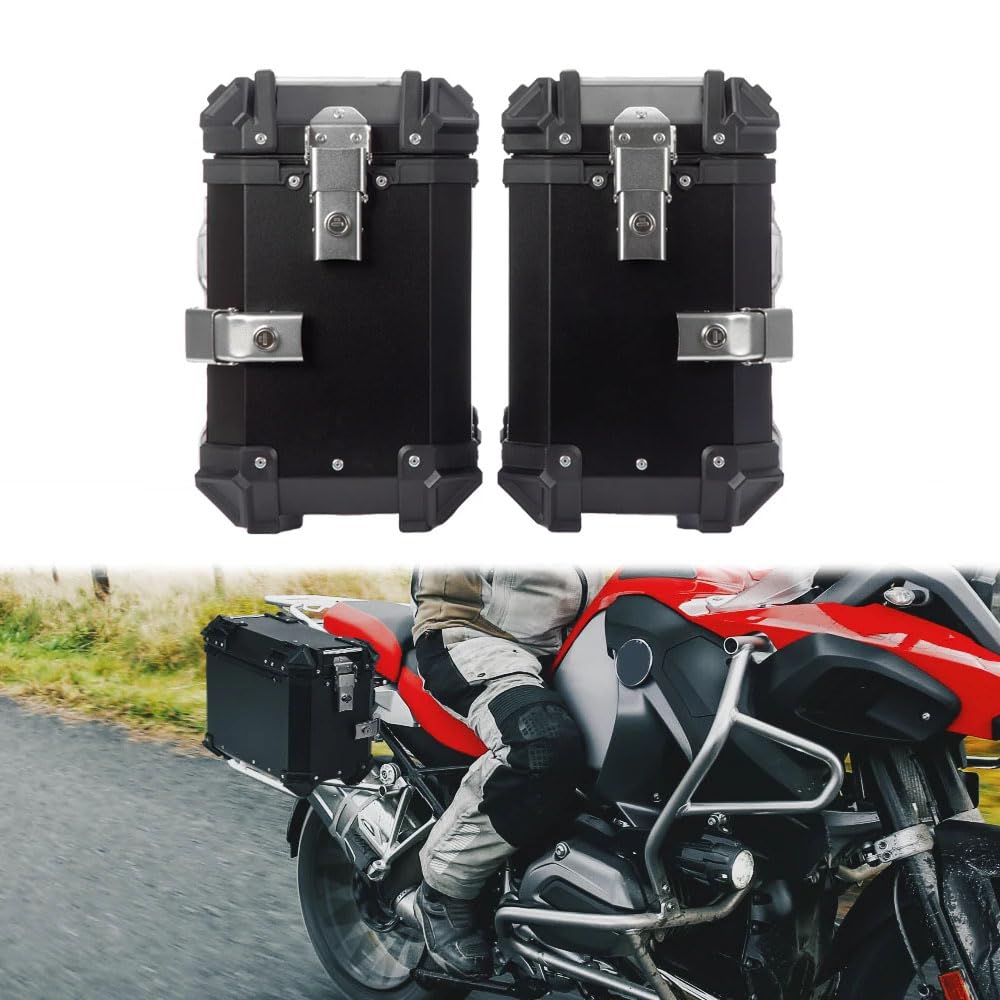 LGP Aluminium Touring Panniers 38L with brackets Set of 2-Black-LGP11256