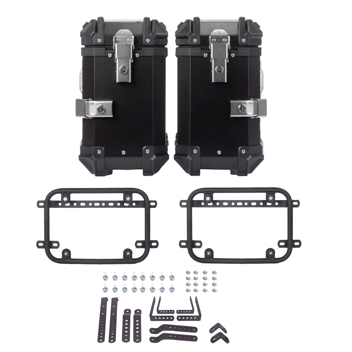 LGP Aluminium Touring Panniers 38L with brackets Set of 2-Black-LGP11256
